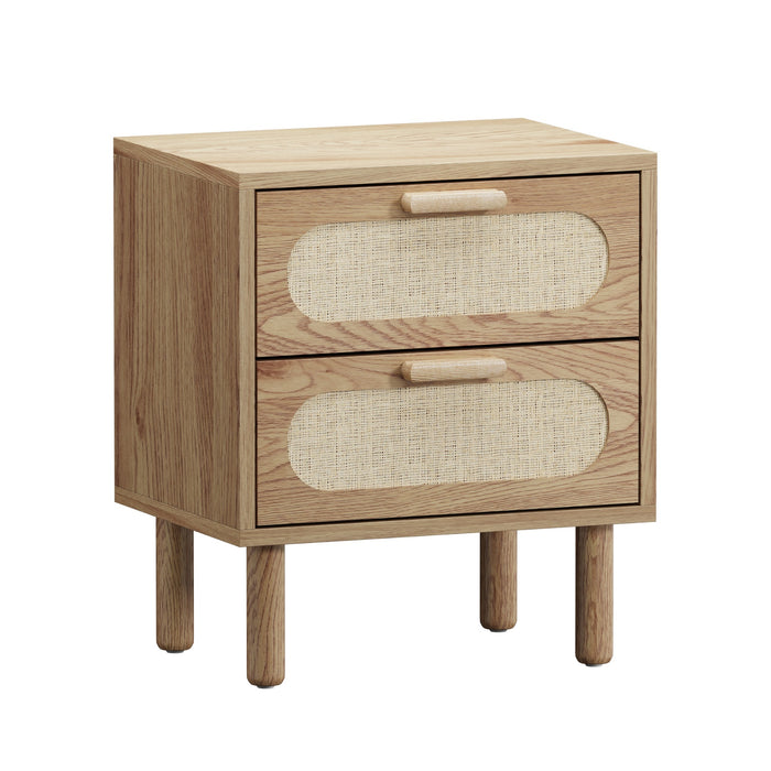 2X Bedside Table Drawers Side End Tables Storage Nightstand Natural
