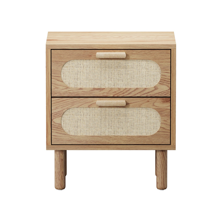 2X Bedside Table Drawers Side End Tables Storage Nightstand Natural