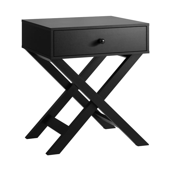 Bedside Table Drawer Side Table Black Bedroom Storage Cabinet Furniture