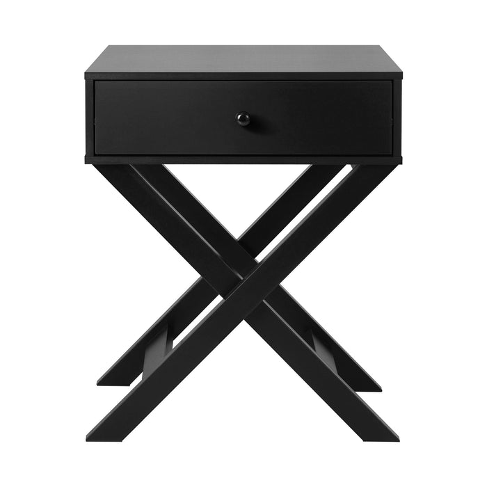 Bedside Table Drawer Side Table Black Bedroom Storage Cabinet Furniture