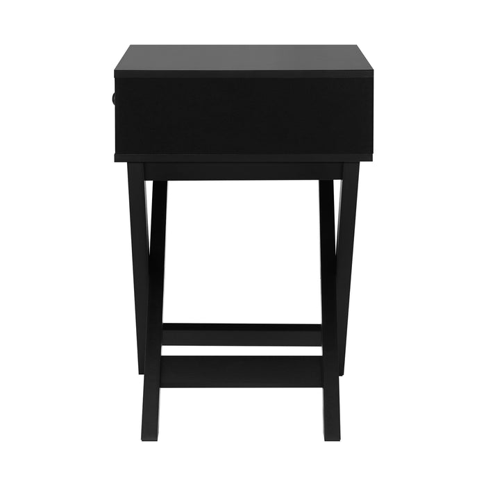 Bedside Table Drawer Side Table Black Bedroom Storage Cabinet Furniture