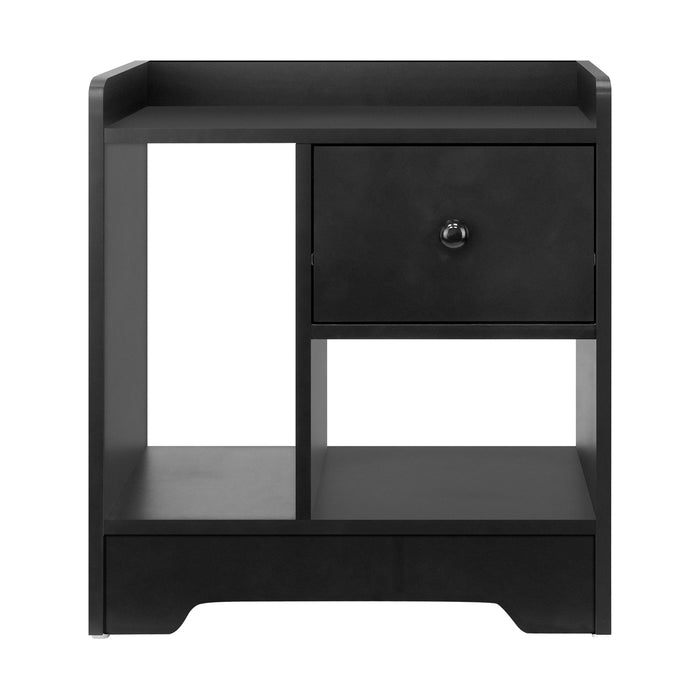 Bedside Tables Side Table Nightstand Storage Drawer Shelf Bedroom Black
