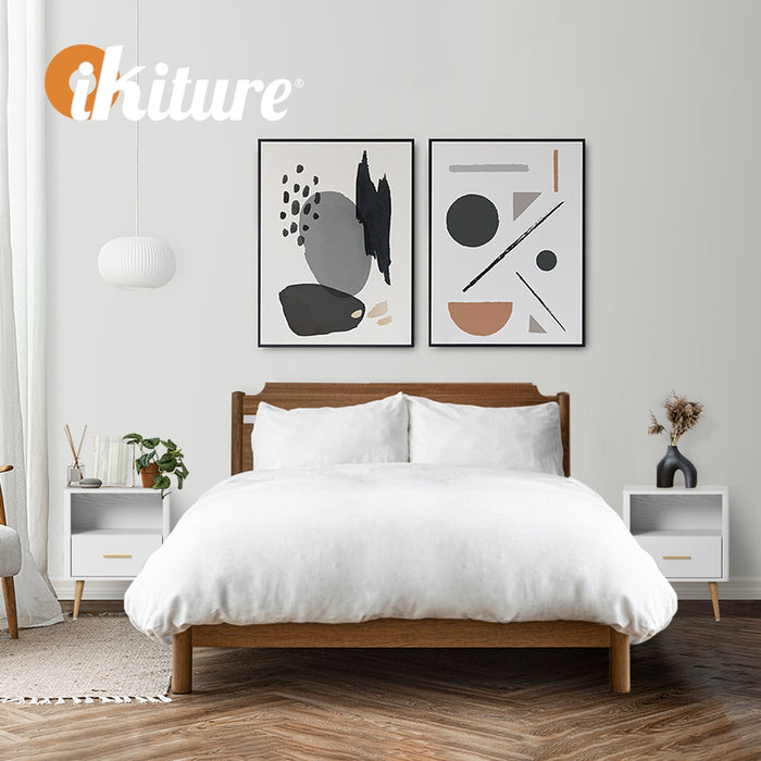 2X Bedside Table 1 Drawer Open Shelf Side End Tables Nightstand White