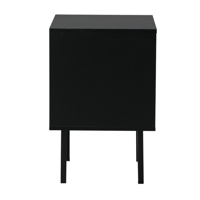 2X Bedside Tables Cabinet Storage Nightstand Glass Door Bedroom Black