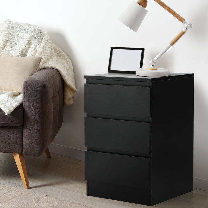 Bedside Tables Set Of 2 Side Table Storage Cabinet Nightstand Black