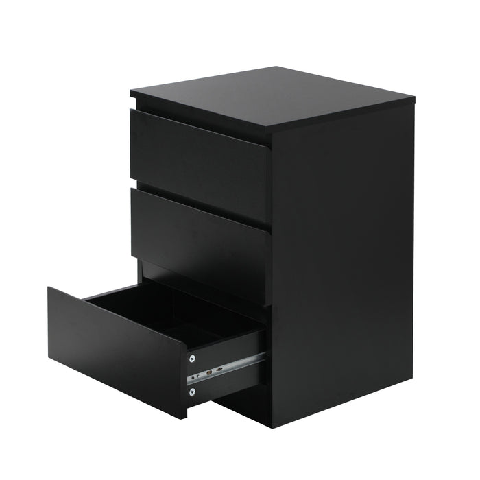 Bedside Tables Set Of 2 Side Table Storage Cabinet Nightstand Black