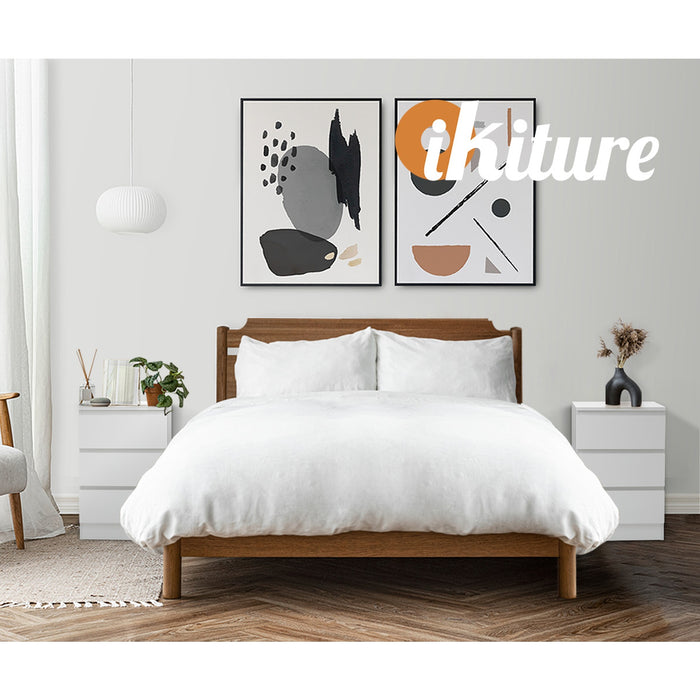 Bedside Table 3 Drawers Side Tables Storage Cabinet Nightstand White