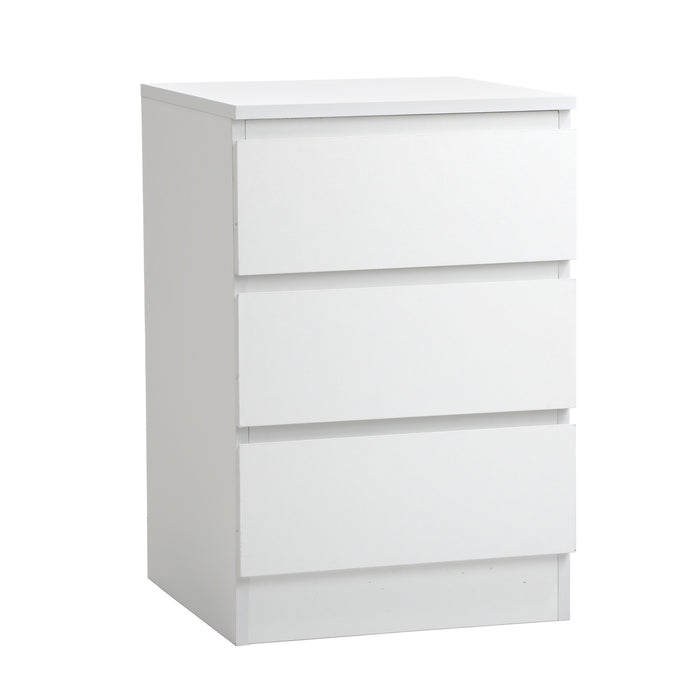 Bedside Table 3 Drawers Side Tables Storage Cabinet Nightstand White