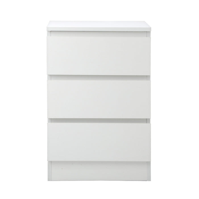 Bedside Table 3 Drawers Side Tables Storage Cabinet Nightstand White