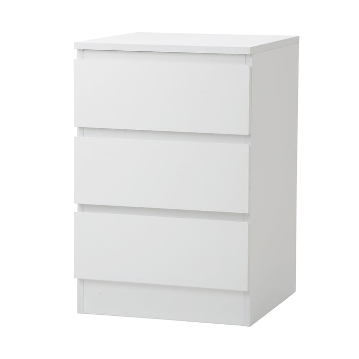 Bedside Table 3 Drawers Side Tables Storage Cabinet Nightstand White