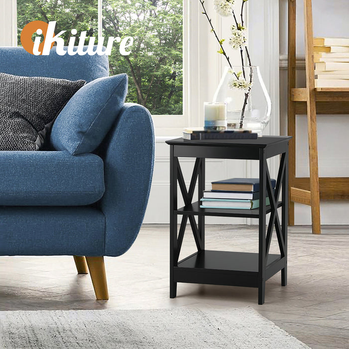 Side Table Coffee Bedside Sofa End Tables 3-Tier Shelf