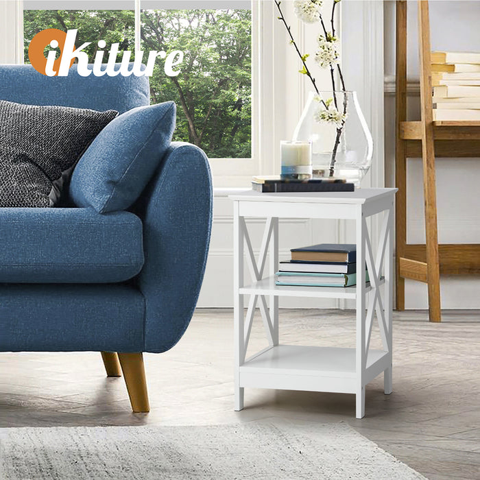 Side Table Coffee Bedside Sofa End Tables 3-Tier Shelf