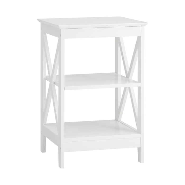 Side Table Coffee Bedside Sofa End Tables 3-Tier Shelf White
