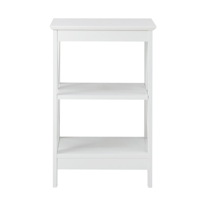 Side Table Coffee Bedside Sofa End Tables 3-Tier Shelf White