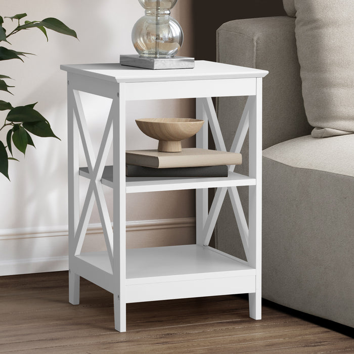 Side Table Coffee Bedside Sofa End Tables 3-Tier Shelf