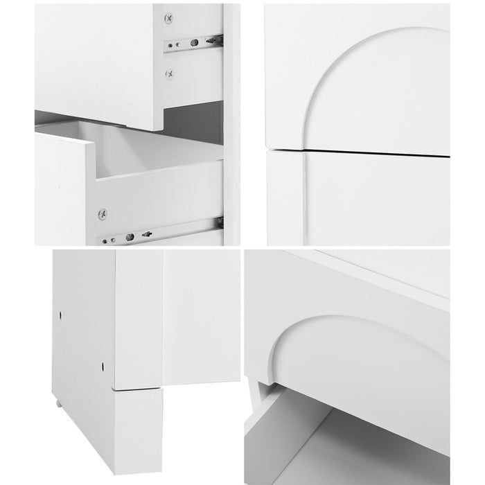 2X Bedside Table 2 Drawers Side Table Storage Cabinet Nightstand White