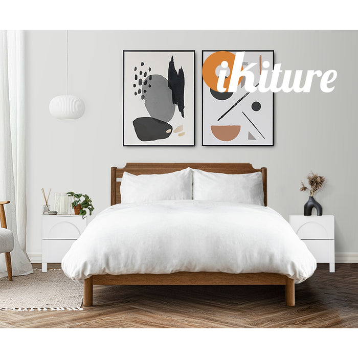 2X Bedside Table 2 Drawers Side Table Storage Cabinet Nightstand White