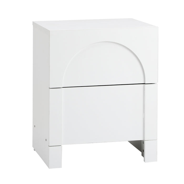 2X Bedside Table 2 Drawers Side Table Storage Cabinet Nightstand White