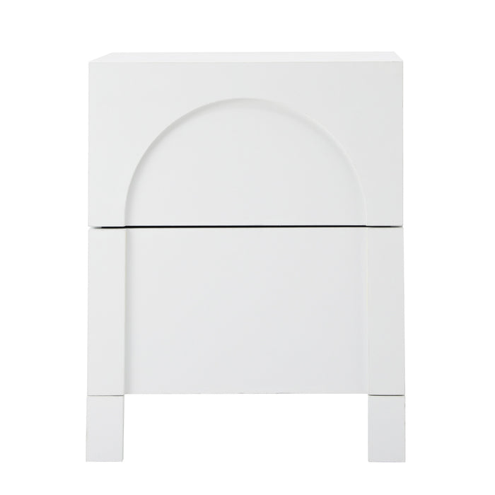 2X Bedside Table 2 Drawers Side Table Storage Cabinet Nightstand White
