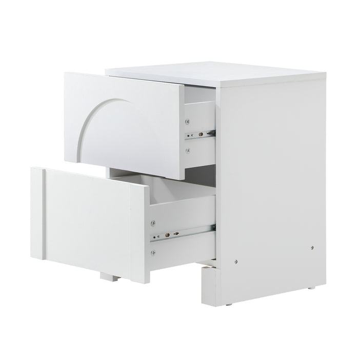 2X Bedside Table 2 Drawers Side Table Storage Cabinet Nightstand White