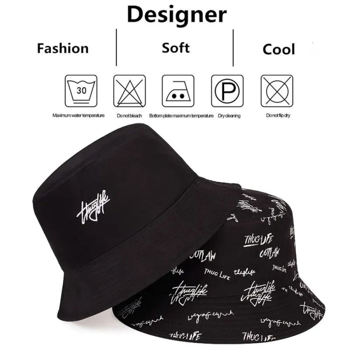 Bucket Hat With Embroidery And Print