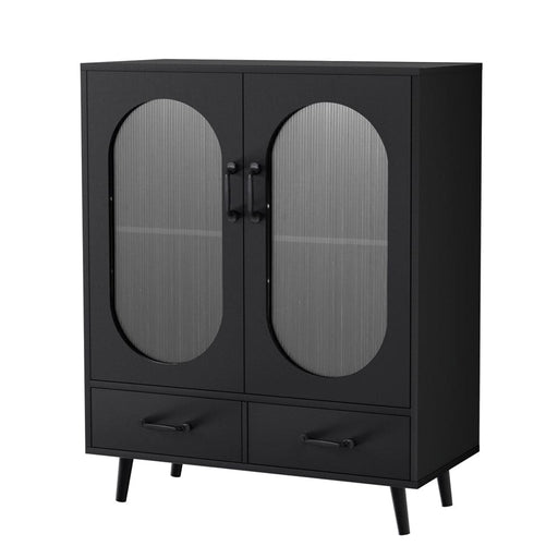 Buffet Sideboard Double Doors Black
