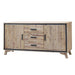 Buffet Sideboard In Silver Brush Colour With Solid Acacia &