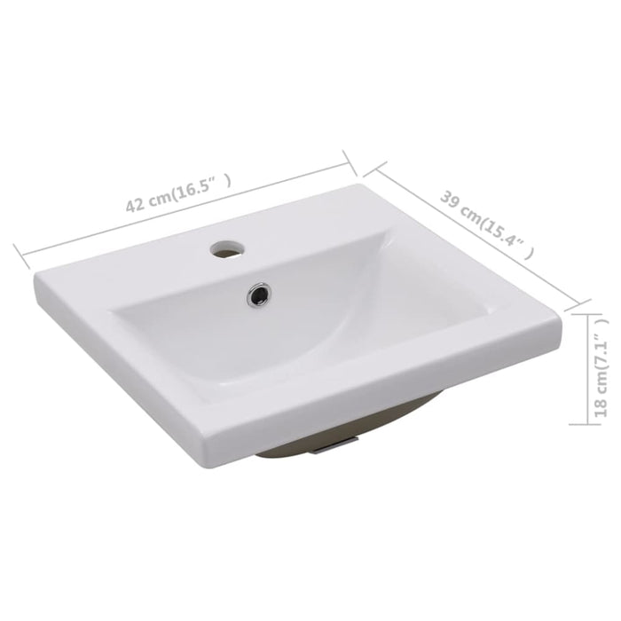 Built-in Basin 42x39x18 Cm Ceramic White Oapblb