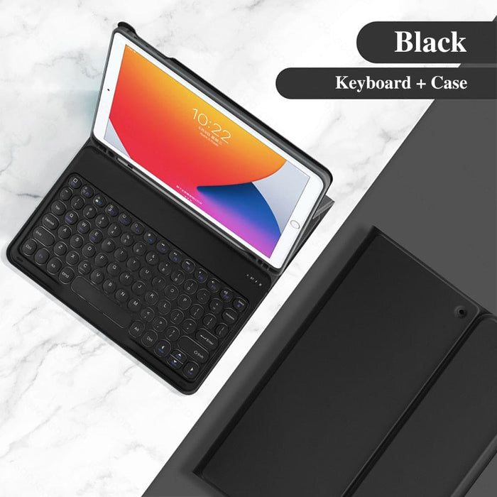 Built - in Storage Pen Tray Ipad Case With Keyboard & Mouse