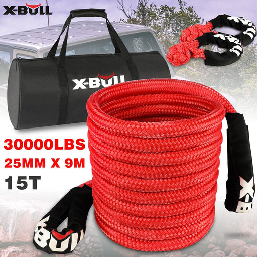 X - bull Kinetic Rope 25mm x 9m Snatch Strap Recovery Kit