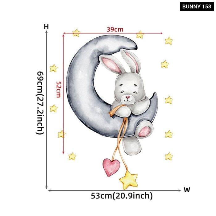 Bunny Baby Cartoon Wall Stickers for Kids Room