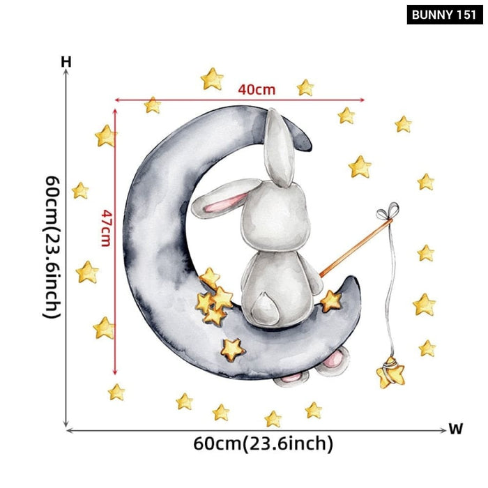 Bunny Baby Cartoon Wall Stickers for Kids Room