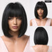 Burgundy Bob Wig with Thick Bangs