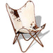 Butterfly Chair Brown And White Real Cowhide Leather Xatlkl