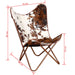 Butterfly Chair Brown and White Real Cowhide Leather Xatlkl