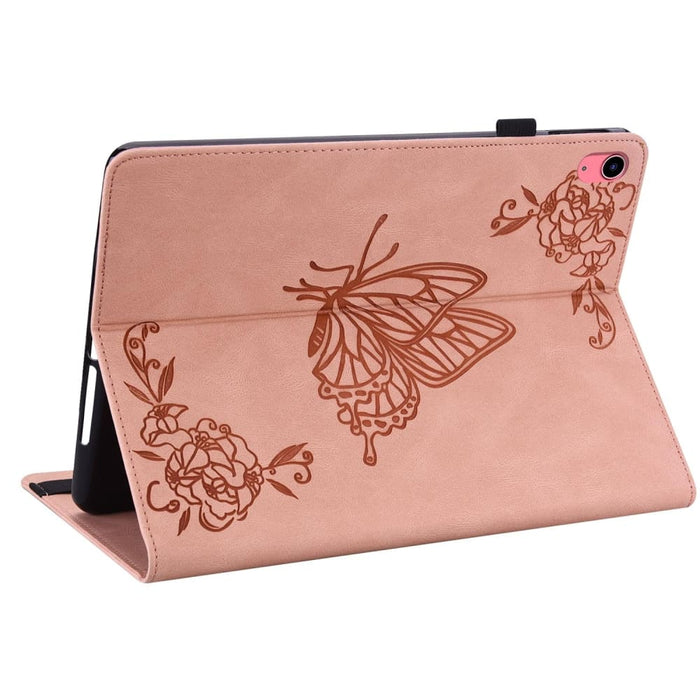 Butterfly Flower Embossed Leather Tablet Case For Ipad 10th