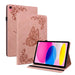 Butterfly Flower Embossed Leather Tablet Case For Ipad 10th