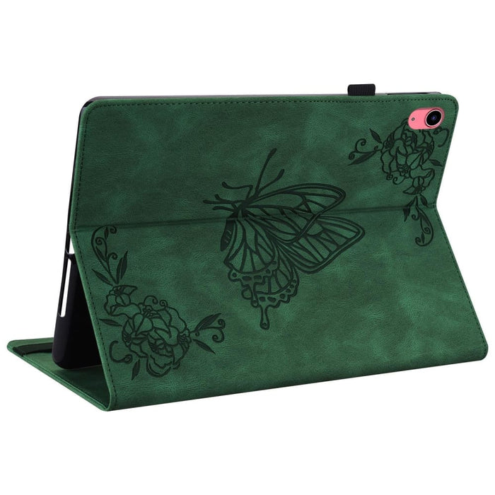 Butterfly Flower Embossed Leather Tablet Case For Ipad 10th