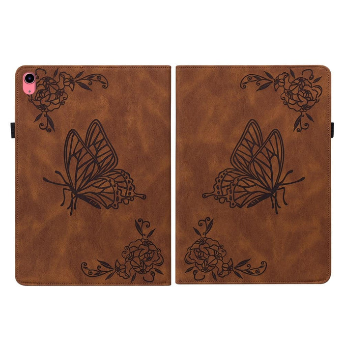 Butterfly Flower Embossed Leather Tablet Case For Ipad 10th
