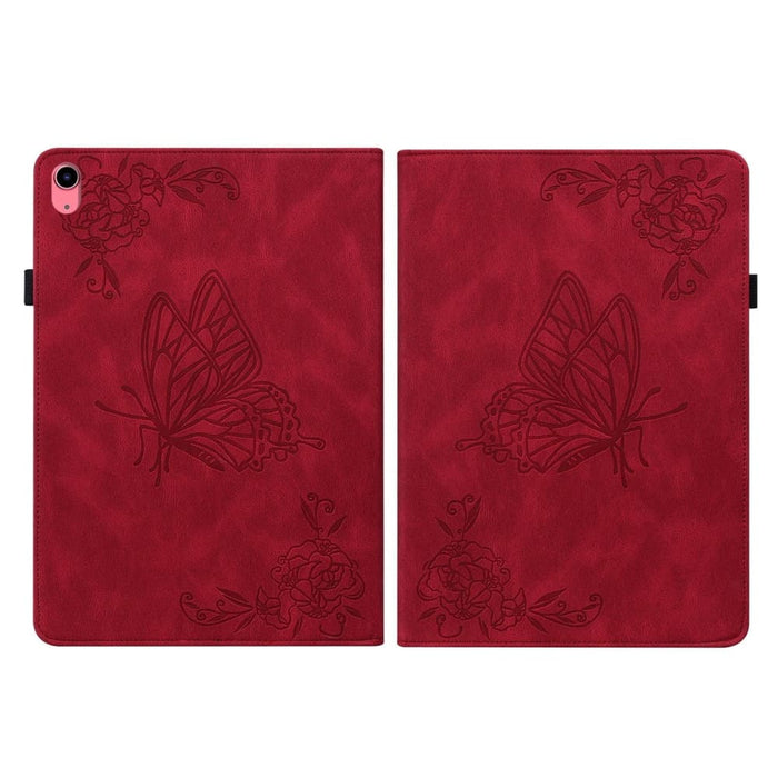 Butterfly Flower Embossed Leather Tablet Case For Ipad 10th
