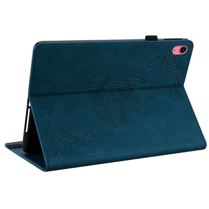 Butterfly Flower Embossed Leather Tablet Case For Ipad 10th