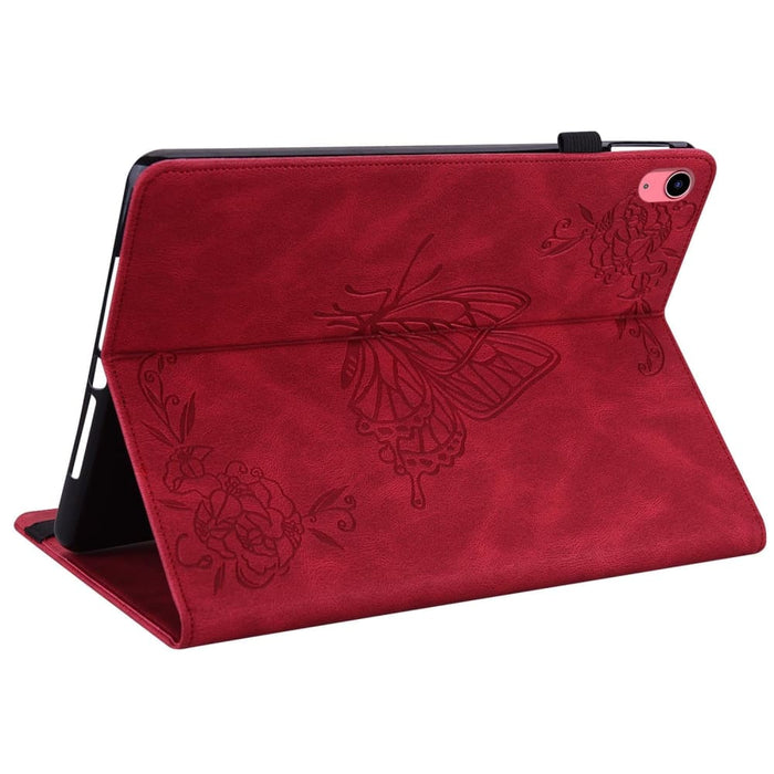 Butterfly Flower Embossed Leather Tablet Case For Ipad 10th