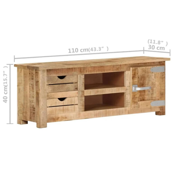 Tv Cabinet 110x30x40 Cm Rough Mango Wood Txntbi