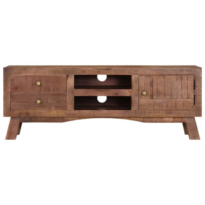 Tv Cabinet 110x30x40 Cm Rough Mango Wood Txntbt