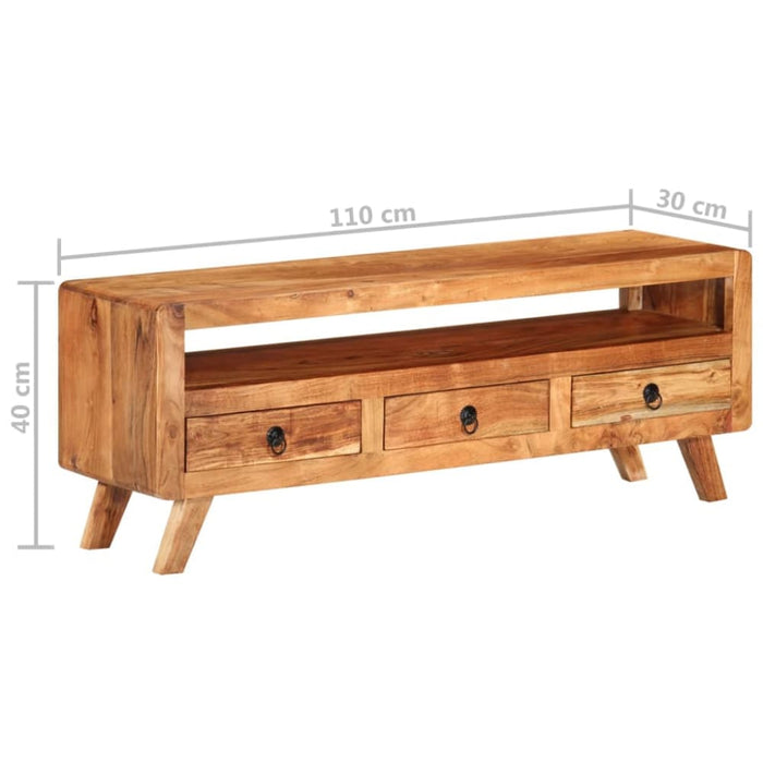 Tv Cabinet 110x30x40 Cm Solid Acacia Wood Ttiblp