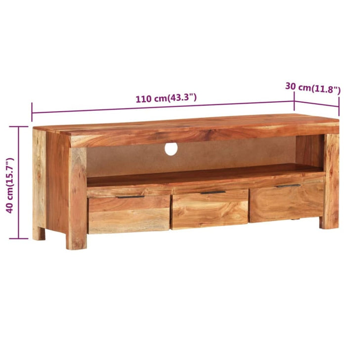Tv Cabinet 110x30x40 Cm Solid Wood Acacia Ttnbxi