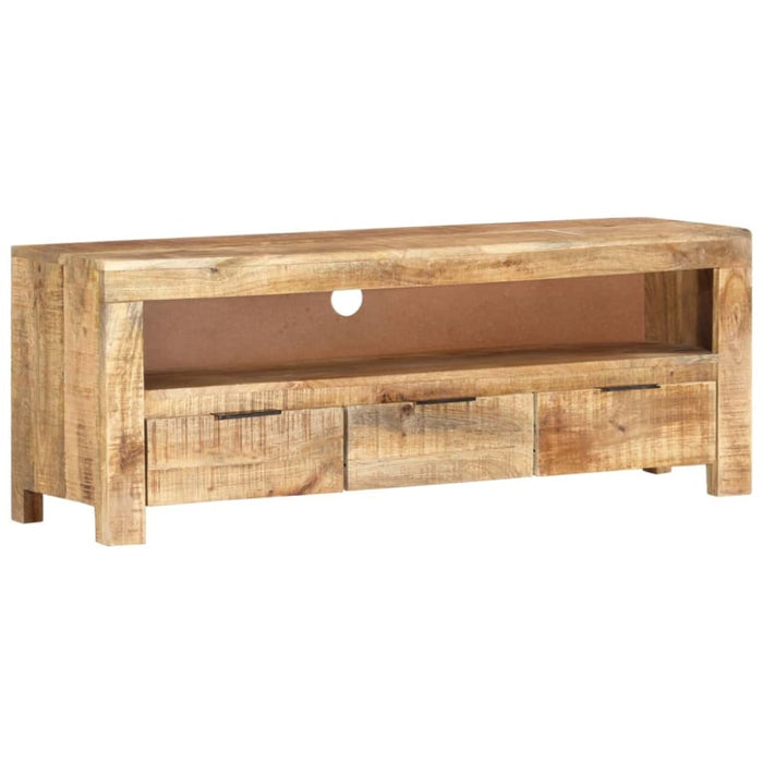 Tv Cabinet 110x30x40 Cm Solid Wood Rough Mango Ttnbxl