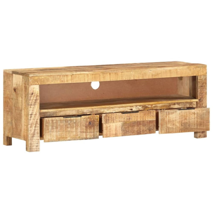 Tv Cabinet 110x30x40 Cm Solid Wood Rough Mango Ttnbxl