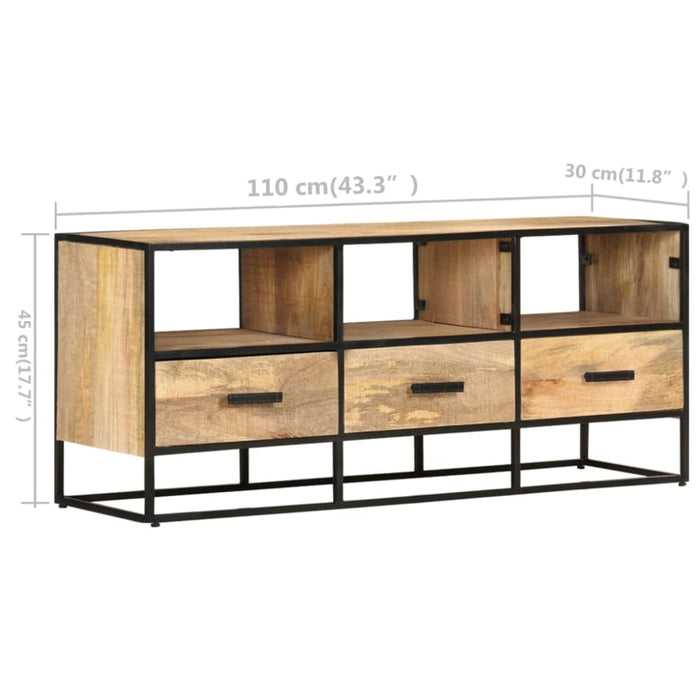 Tv Cabinet 110x30x45 Cm Rough Mango Wood Txiaai