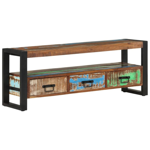 Tv Cabinet 120x30x45 Cm Solid Wood Reclaimed Tpolio